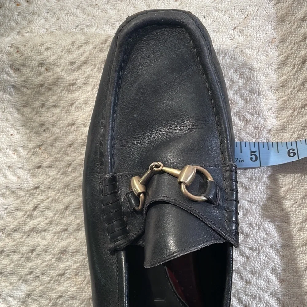 Gucci Horse Bit Driving Loafers Black & Brown Leather Protective Soles